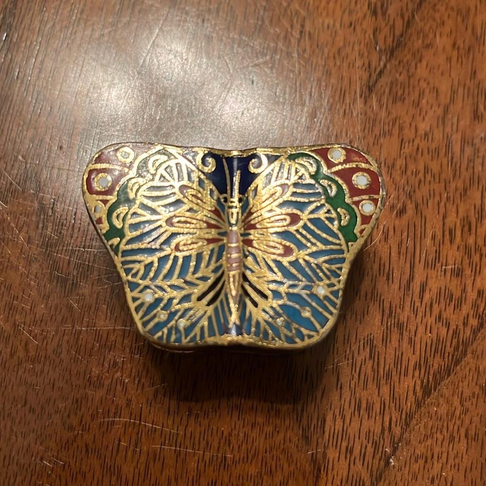 Vintage Butterfly Small Trinket Box